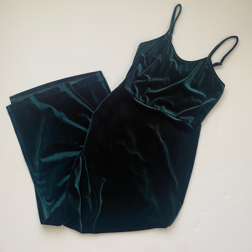 Emerald Green Velvet Stretch Dress